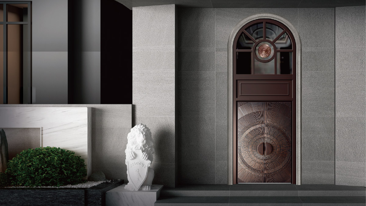 Luxury modern entrance door with pivot design